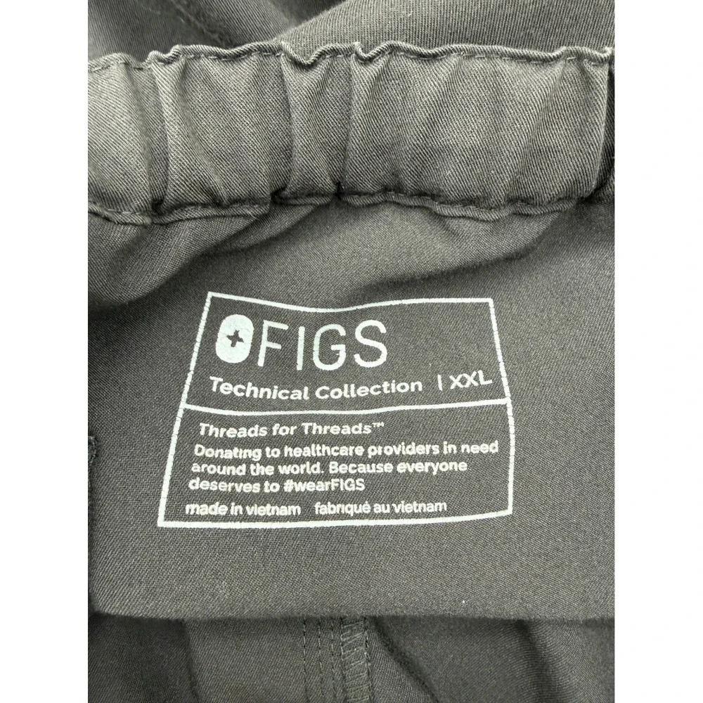 FIGS Pisco Scrub Pants Mens XXL Black Technical Collection FM4500 Drawstring